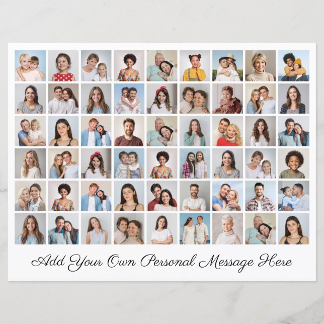 54 Photo Collage Add Your Own Greeting Paper Sheet (Front)