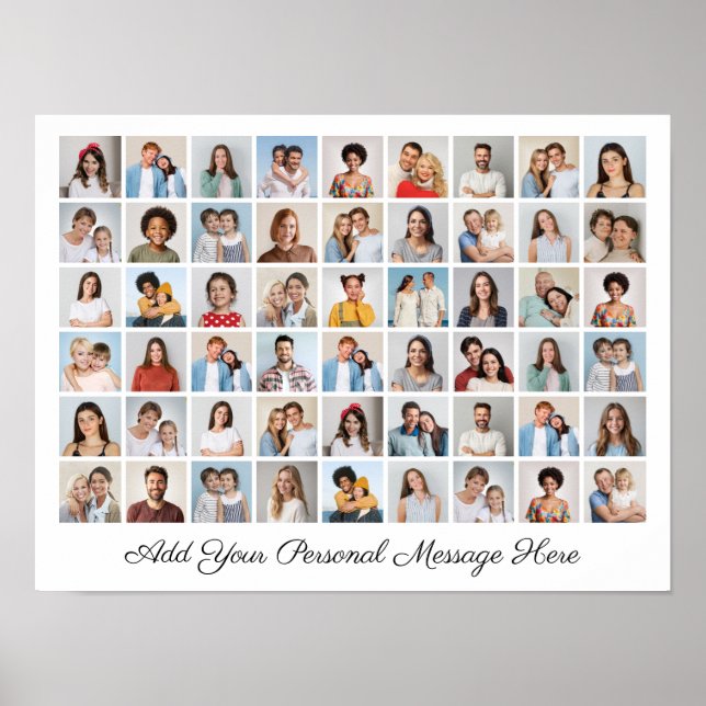 54 Photo Collage Add Your Own Greeting Poster (Front)
