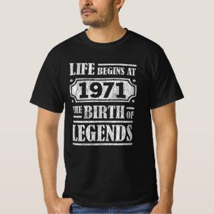 54 Year Old 1971 Birth Of Legend 54th Birthday T-Shirt