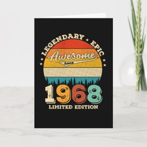 54 Year Old Awesome Since 1968 54th Birthday Gift Card