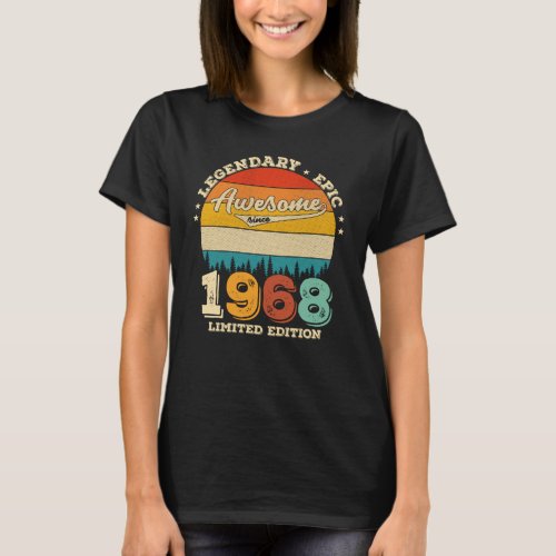54 Year Old Awesome Since 1968 54th Birthday Gift T_Shirt