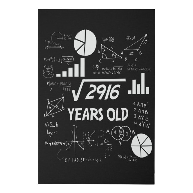 54 Year Old Bday Math Teacher 54th Birthday Gift Faux Canvas Print (Front)