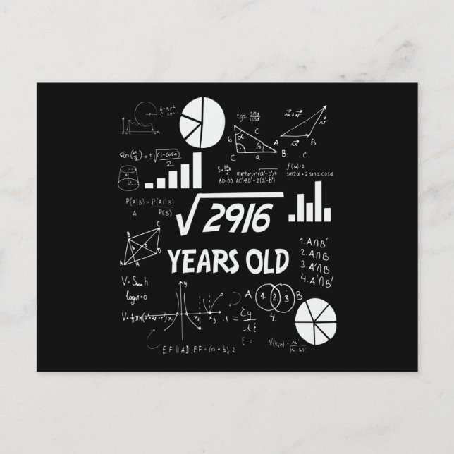54 Year Old Bday Math Teacher 54th Birthday Gift Postcard (Front)