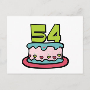 54 Year Old Birthday Cake Postcard