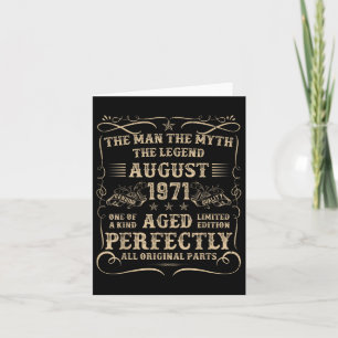 54 Year Old Birthday Gifts For Men August 1971 54t Card