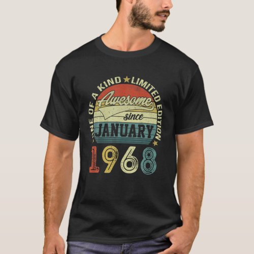 54 Year Old Gifts Awesome Since January 1968 54Th T_Shirt