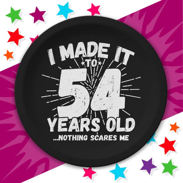 54 Year Old Sarcastic Meme Funny 54th Birthday Paper Plates (Creator Uploaded)