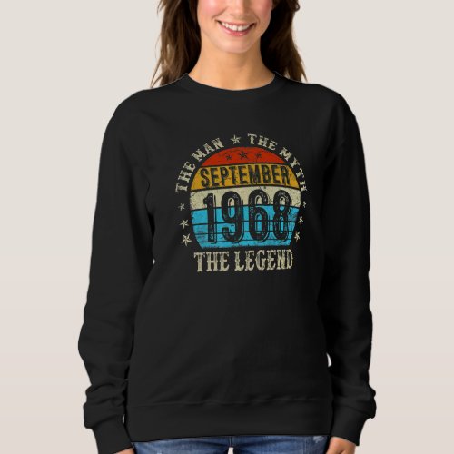 54 Year Old The Man Myth Legend September 1968 54t Sweatshirt