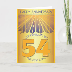 54 Year Sober Anniversary Golden Ray 12 Step Card