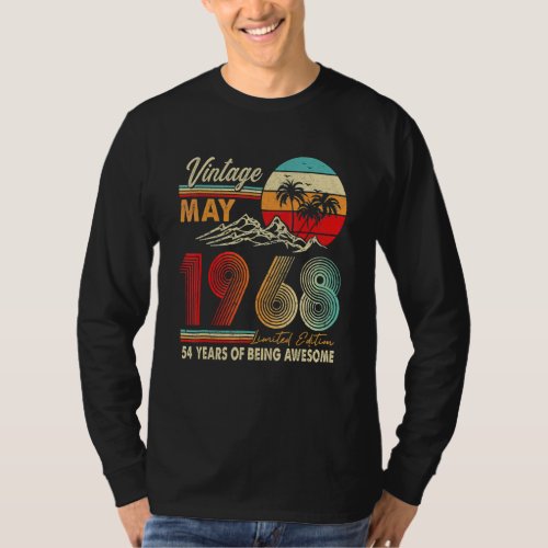 54 Years Old 54th Birthday Decoration May 1968 T_Shirt