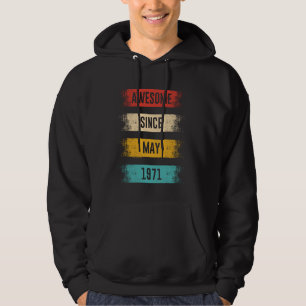 54 Years Old Awesome Since May 1971 54th Birthday Hoodie