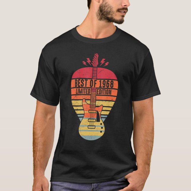 54 Years Old Birthday Best Of 1968  Guitar T-Shirt (Front)