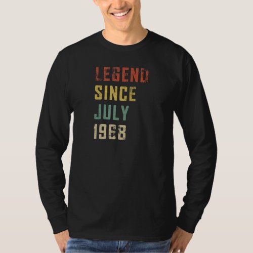 54 Years Old Legend Since July 1968 54th Birthday T_Shirt