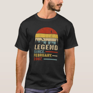 54 Years Old Retro Birthday Gift Legend Since Febr T-Shirt