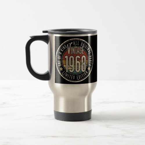 54 Years Old Vintage 1968 Limited Edition 54th Travel Mug