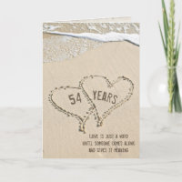 54th Anniversary Beach Hearts Card