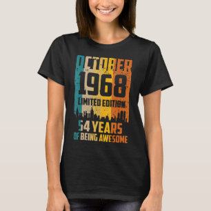 54th Birthday 54 Years Awesome Since October 1968  T-Shirt