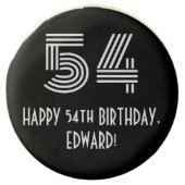 54th Birthday - Art Deco Inspired Look "54", Name Chocolate Covered Oreo (Front)