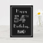 [ Thumbnail: 54th Birthday: Art Deco Style # 54 & Custom Name Card ]