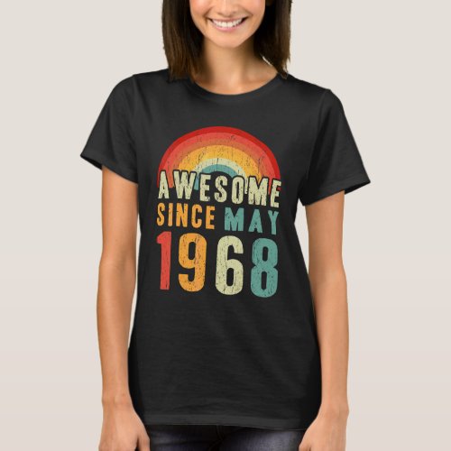 54th Birthday Awesome Since May 1968 54 Years Old T_Shirt