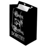 [ Thumbnail: 54th Birthday: Fancy, Elegant Script + Custom Name Gift Bag ]