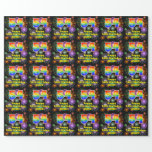 [ Thumbnail: 54th Birthday: Fun Fireworks, Rainbow Look # “54” Wrapping Paper ]