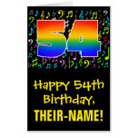 [ Thumbnail: 54th Birthday: Fun Music Symbols + Rainbow # 54 Card ]