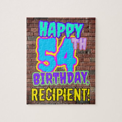 54th Birthday  Fun Urban Graffiti Inspired Look Jigsaw Puzzle