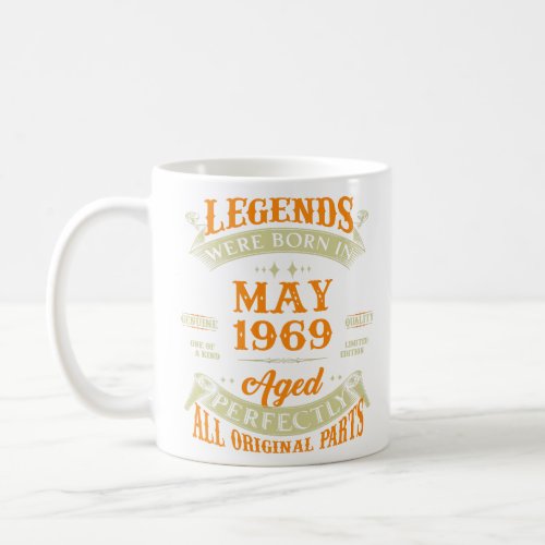 54th Birthday Gift Legends Born In May 1969 54 Yea Coffee Mug