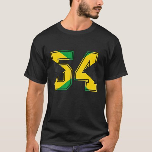 54th Birthday Jamaican 54 Years Old Number 54 Jama T_Shirt