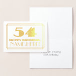 [ Thumbnail: 54th Birthday; Name + Art Deco Inspired Look "54" Foil Card ]