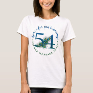 54th Birthday Or Anniversary Peacock Feathers T-Shirt