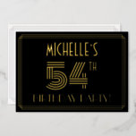 [ Thumbnail: 54th Birthday Party — Art Deco Style “54” + Name Invitation ]