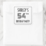 [ Thumbnail: 54th Birthday Party: Art Deco Style + Custom Name Sticker ]