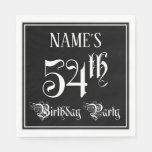 [ Thumbnail: 54th Birthday Party — Fancy Script + Custom Name Napkins ]