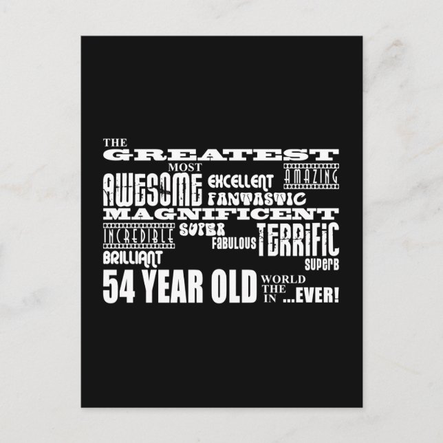 54th Birthday Party Greatest Fifty Four Year Old Invitation Postcard (Front)