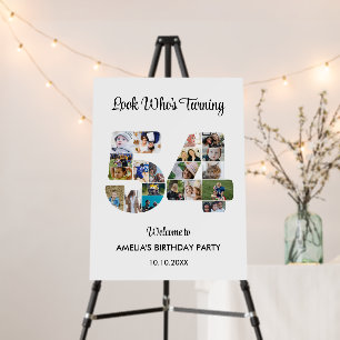 54th Birthday Party Number 54 Photo Collage Foam Board
