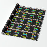 [ Thumbnail: 54th Birthday: Rainbow “54“; Custom Photos & Name Wrapping Paper ]