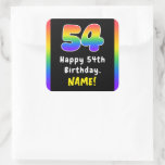 [ Thumbnail: 54th Birthday: Rainbow Spectrum # 54, Custom Name Sticker ]