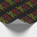 [ Thumbnail: 54th Birthday: Red Digital Clock Style "54" + Name Wrapping Paper ]