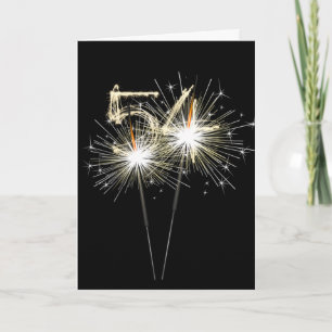54th Birthday Sparklers on Black Card