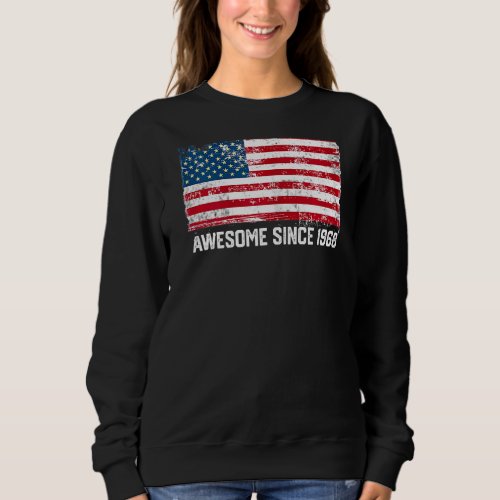 54th Birthday Vintage Usa Flag Awesome Since 1968 Sweatshirt