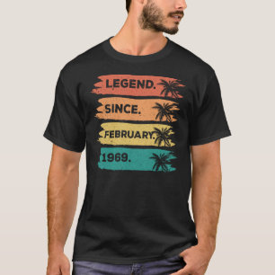54th Vintage Birthday Legend Since February 1969 T-Shirt