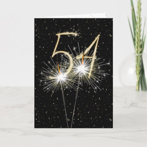 54th wedding anniversary sparklers card