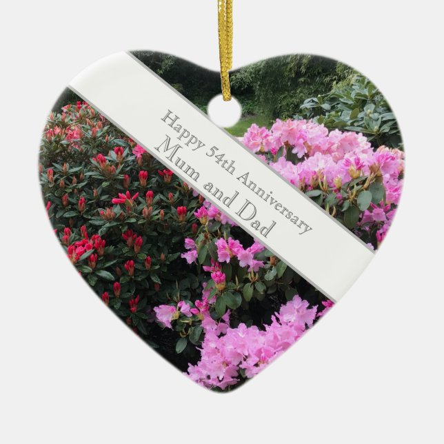 54th Wedding  Ceramic Ornament (Front)