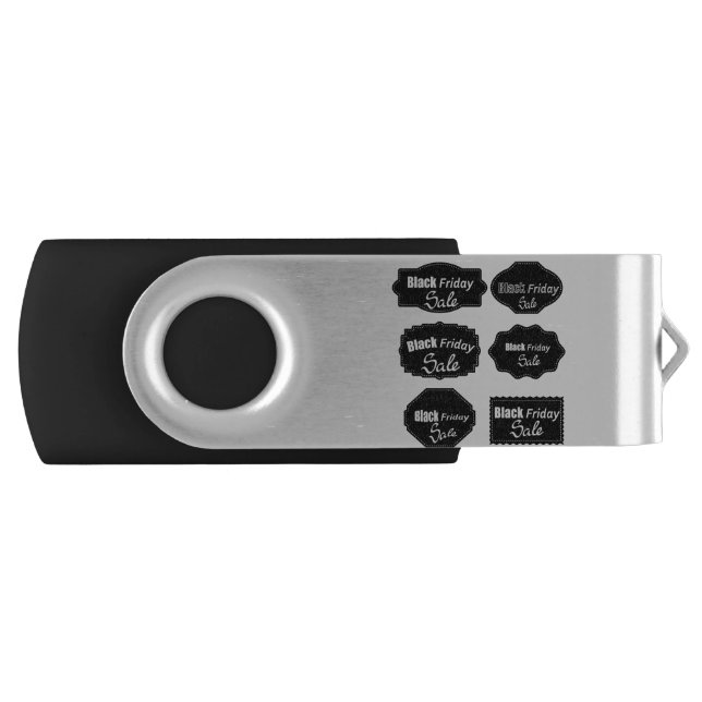 5502Black Stickers Flash Drive (Front)