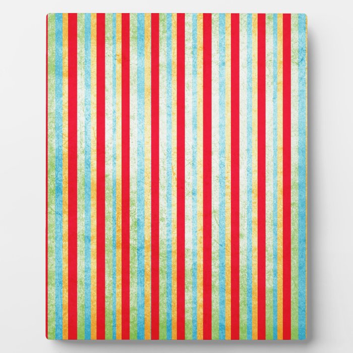 551_red green stripes paper BLUE STRIPES YELLOW LI Photo Plaque