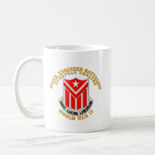 554th Engineer Battalion w WWII Txt Coffee Mug