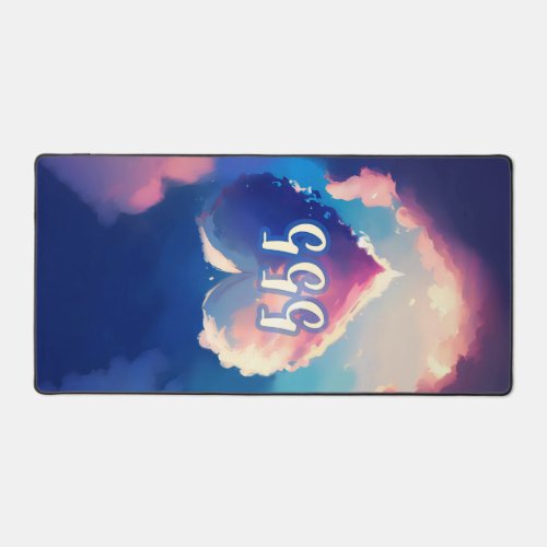 555 Angel Number A Tapestry of Cosmic Serenity Desk Mat