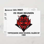 555, TIPPECANOE HIGH SCHOOL CLASS OF 1982, 25 Y... INVITATION POSTCARD (Front/Back)
